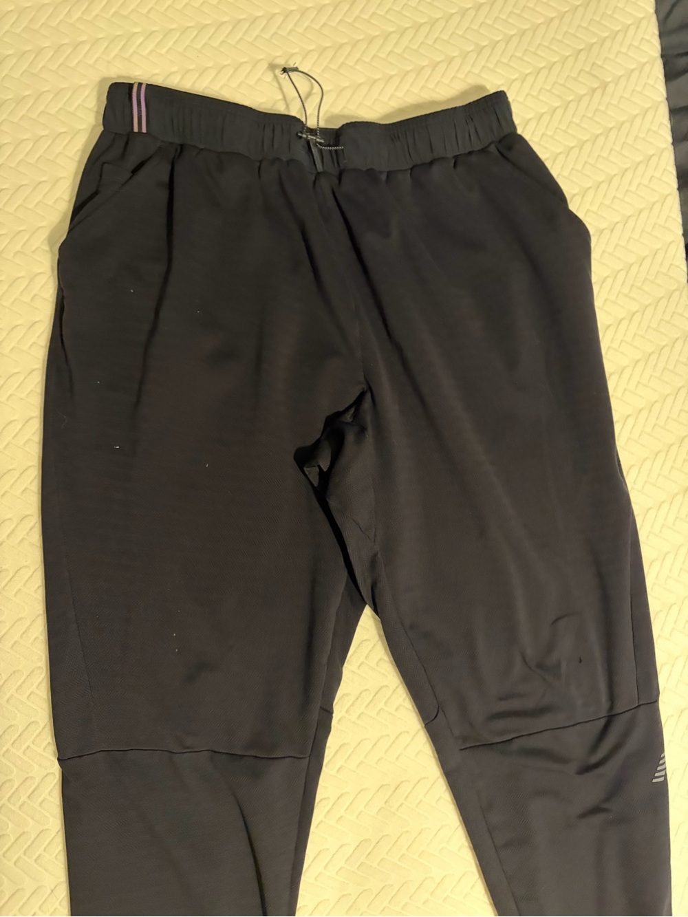 New Balance Black Men's Jogger Pants with Subtle Stripe Detail